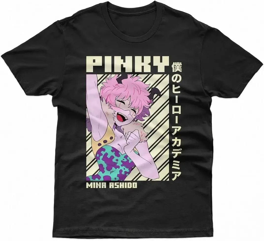 Women's Mina Ashido Shirt Shirt Boku No Hero T-Shirt Bnha Mha - Pinky Shirts Art Shirts Anime Tee Manga Tshirt Medium