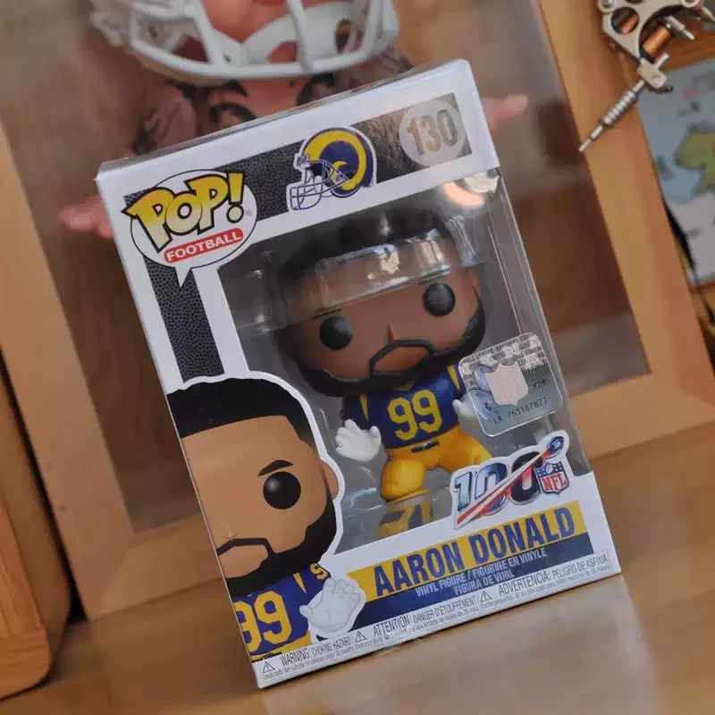 

Official Genuine Nfl Aaron Donald #130 Anime Figure Funko Pop Collect Model Limited Edition Figures Doll Decoration Toys Gift