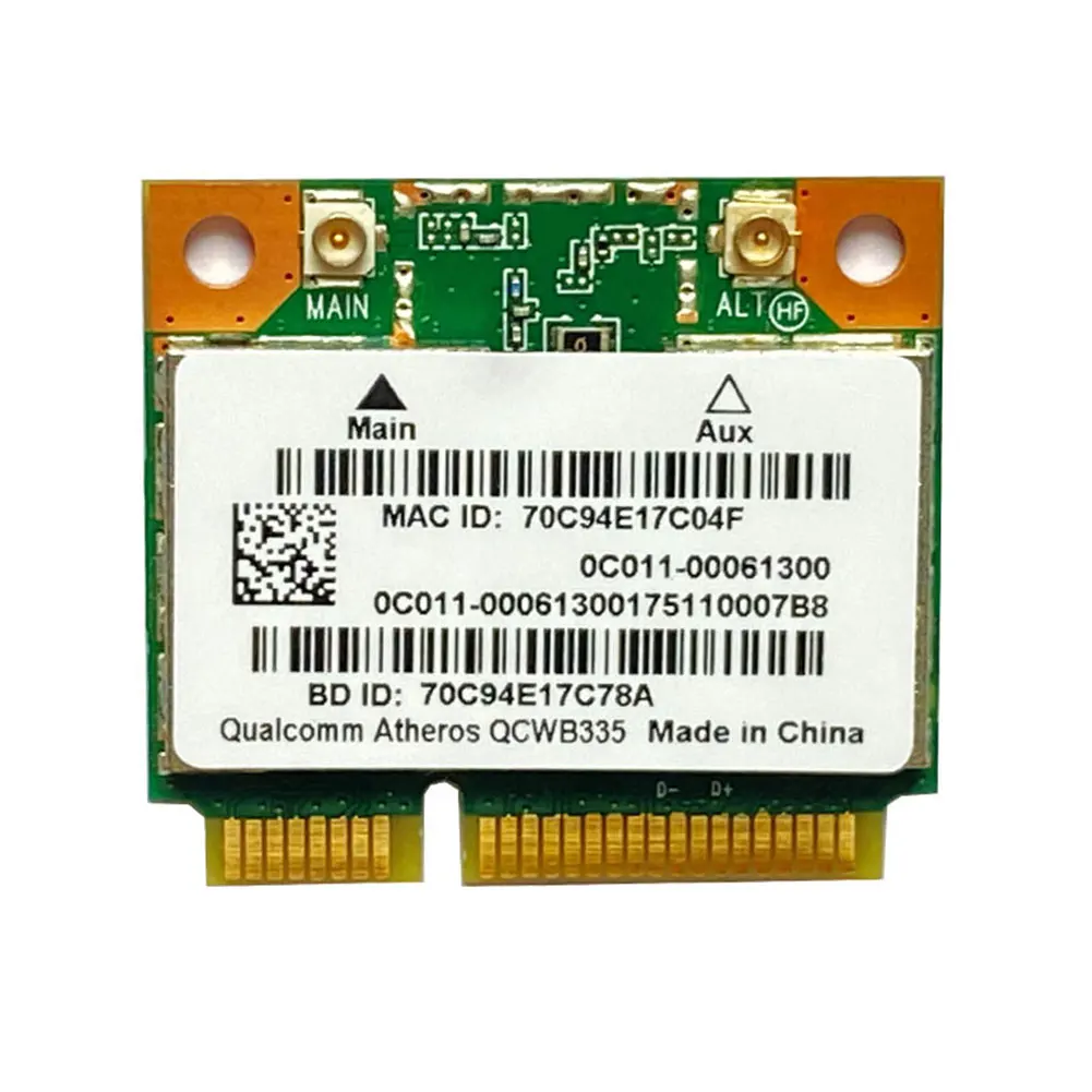QCWB335 PCI-E WiFi carte réseau 802.11 B/G/N Bluetooth 4.0 PCI-E WiFi adaptateur réseau sans fil pour ordinateurs portables PC
