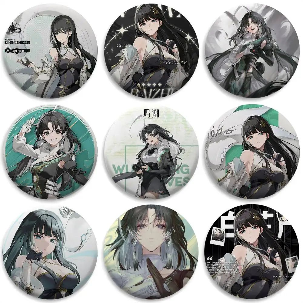 

Baizhi Wuthering Waves Badges Round Exquisite Badge Brooches Creative Pins For Clothes Hat Backpack Gift Accessories