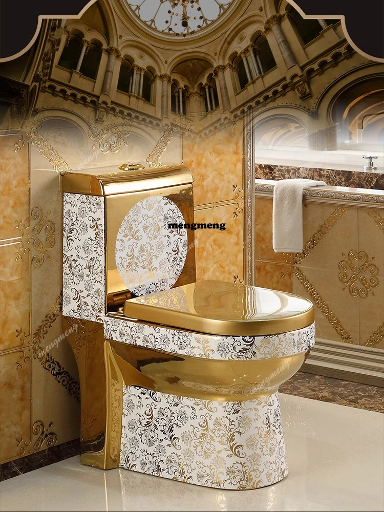 Golden European toilet household silent super swirl toilet
