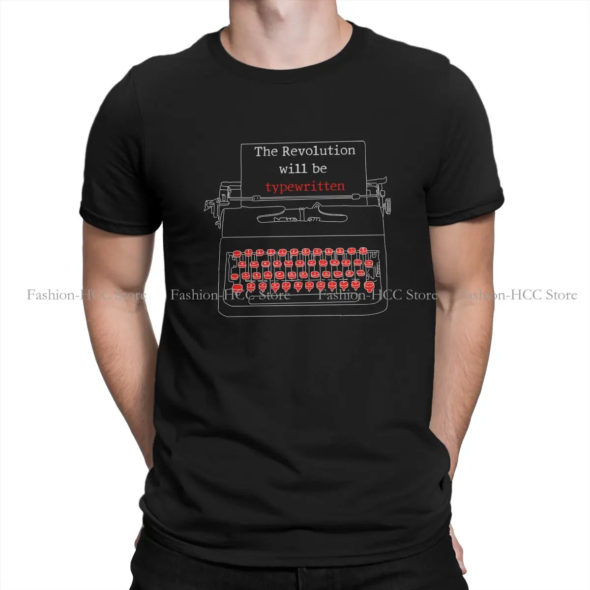 Typewriters Polyester TShirts The Revolution  Fans Print Men's T Shirt Funny Clothing