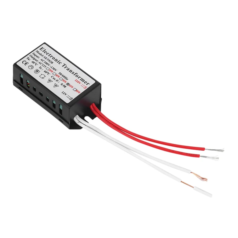 A76K 4X 110V To 12V 60W Halogen Light Power Supply Converter Electronic Transformer Black