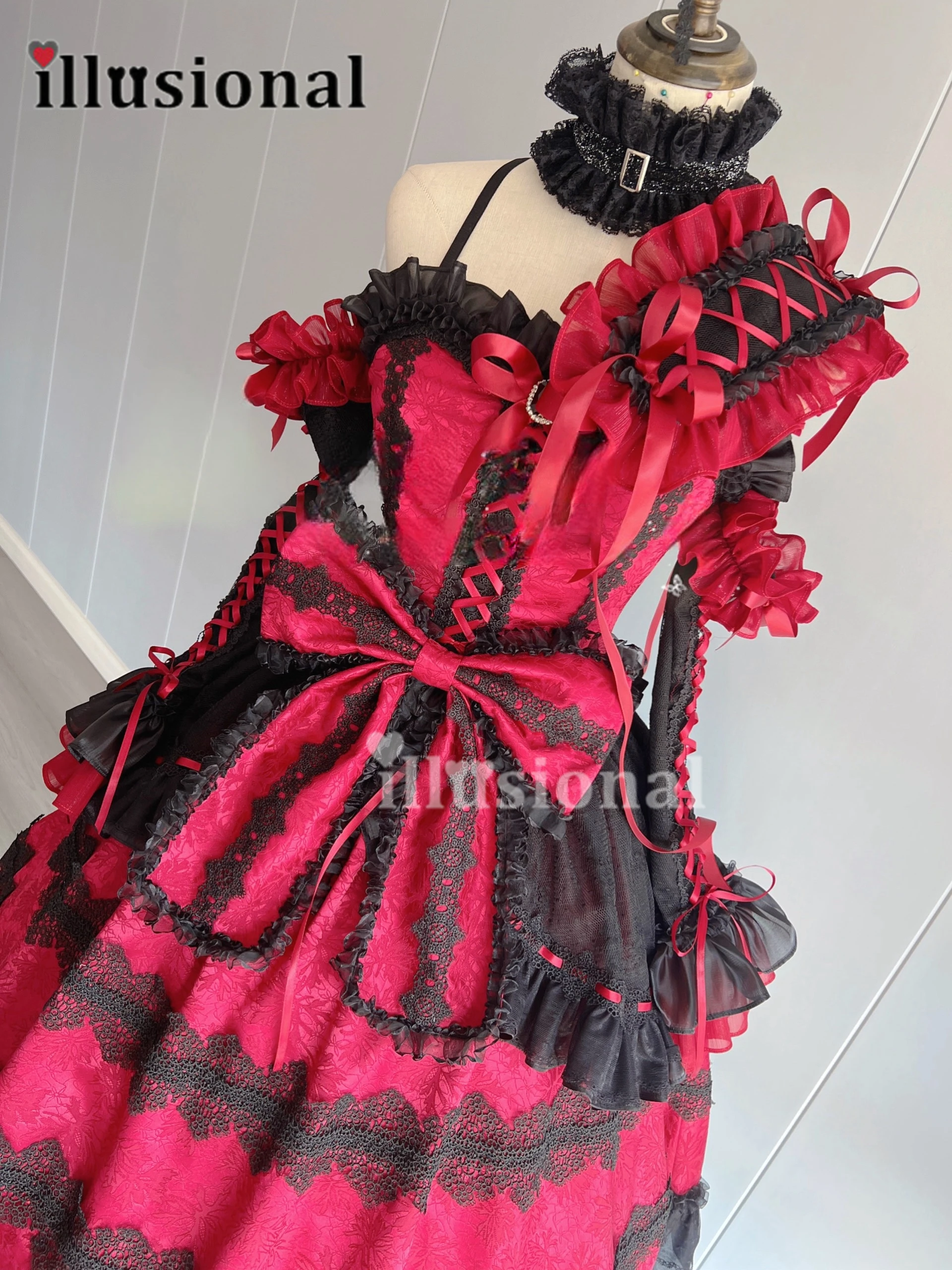 illusional Custom size Date A Live Cosplay Tokisaki Kurumi Cosplay Costume Halloween Costumes Nightmare dress female Customized