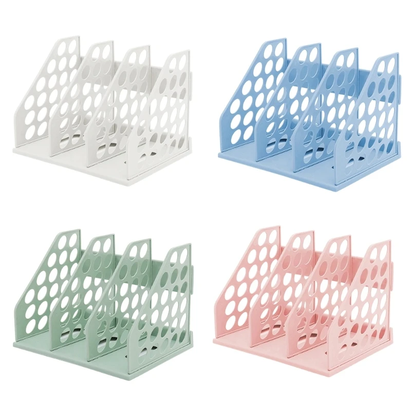 Plastic Desk File Rack, Upright Magazine and Document Sorter for Home Office Filing, Study Table Use, and Desk Storage D2RC