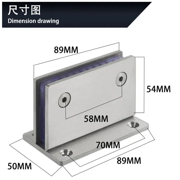 Glass door pivot hinge 360 degree rotation SS304 die-casting shower hinge Display cabinet upper and lower hinge suitable 6-12mm