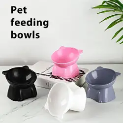 Elevated Cat Food Bowl Tilted Food Dish For Indoor Cats Non-slip Pet Food Bowls Tall Cat Feeding Bowls For Prevent Neck Whisker