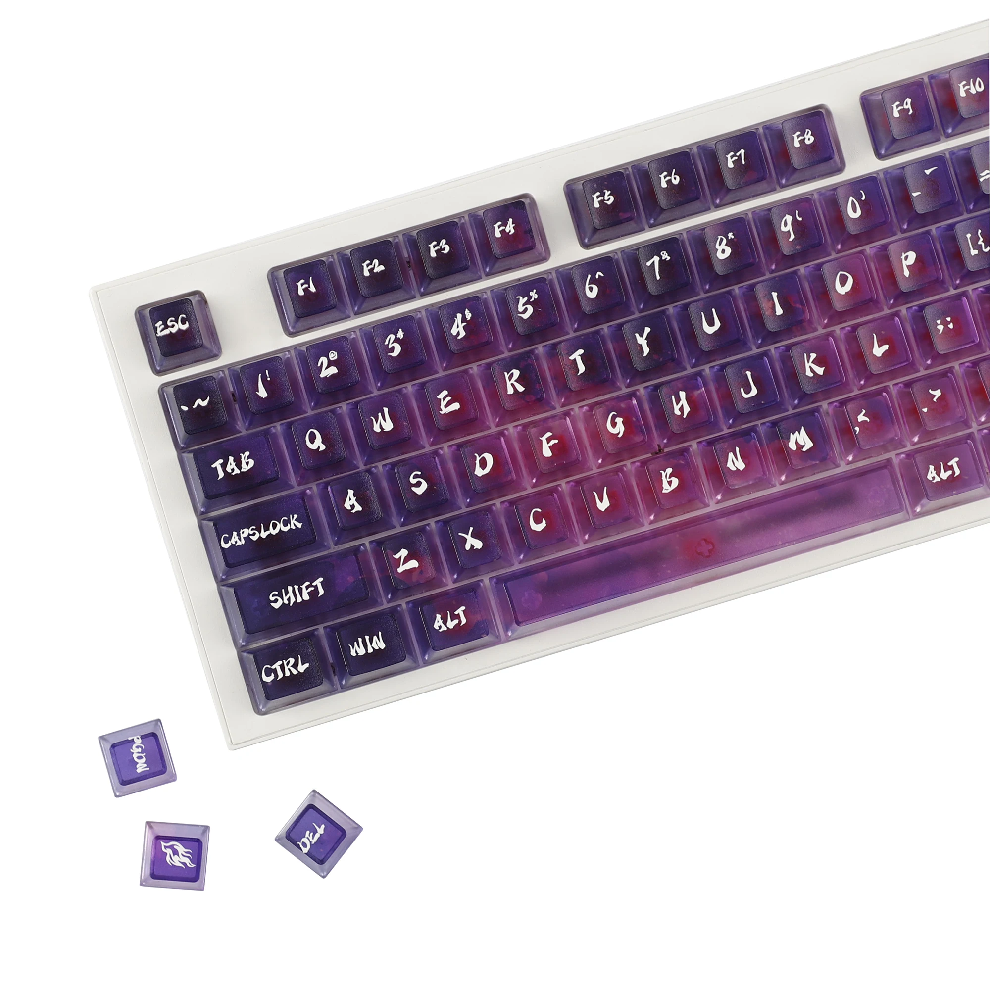 YMDK 119 مفاتيح ستار ماتي PC تألق من خلال أغطية مفاتيح ملف تعريف الكرز للوحة المفاتيح الميكانيكية 61/64/68/84/87/98/104/108 MX #1