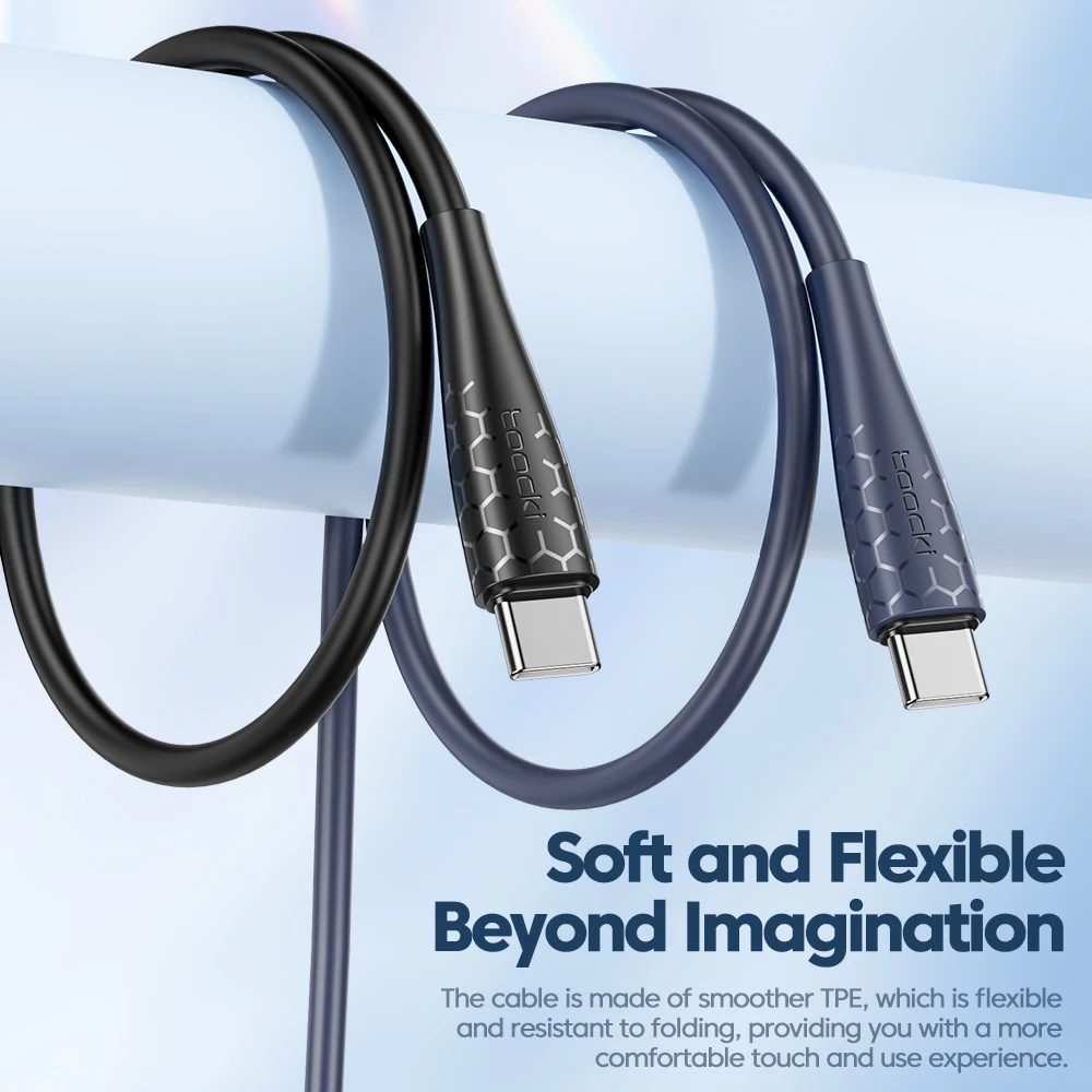 Toocki 240W Type C to Type C Cable PD3.1 Fast Charging Data Cord For Macbook Huawei Xiaomi Poco Samsung Phone Charger USBC Cable