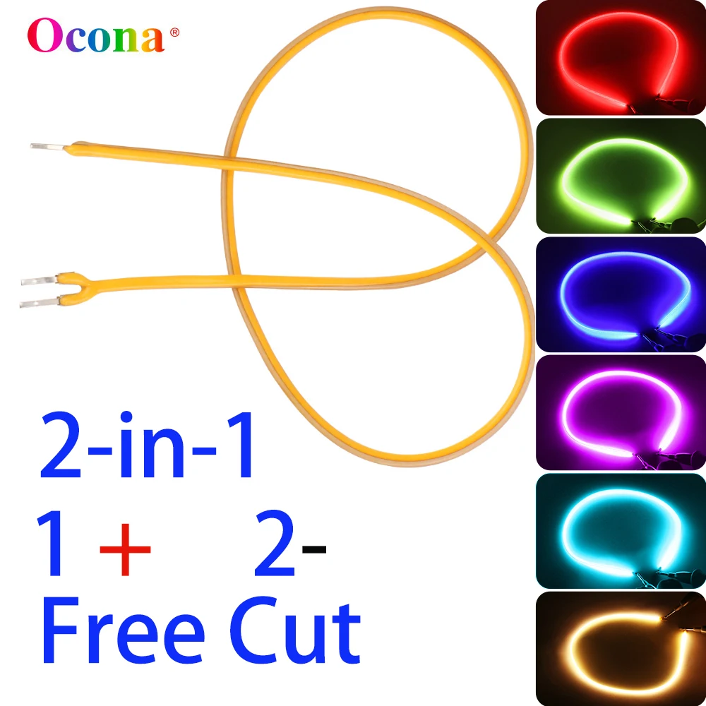 Гибкая светодиодная нить Free Cut для DIY-светильников, 300 мм, 2-в-1, DC 3V, диодные компоненты для DIY, розовый, белый, красный, синий, 2700K