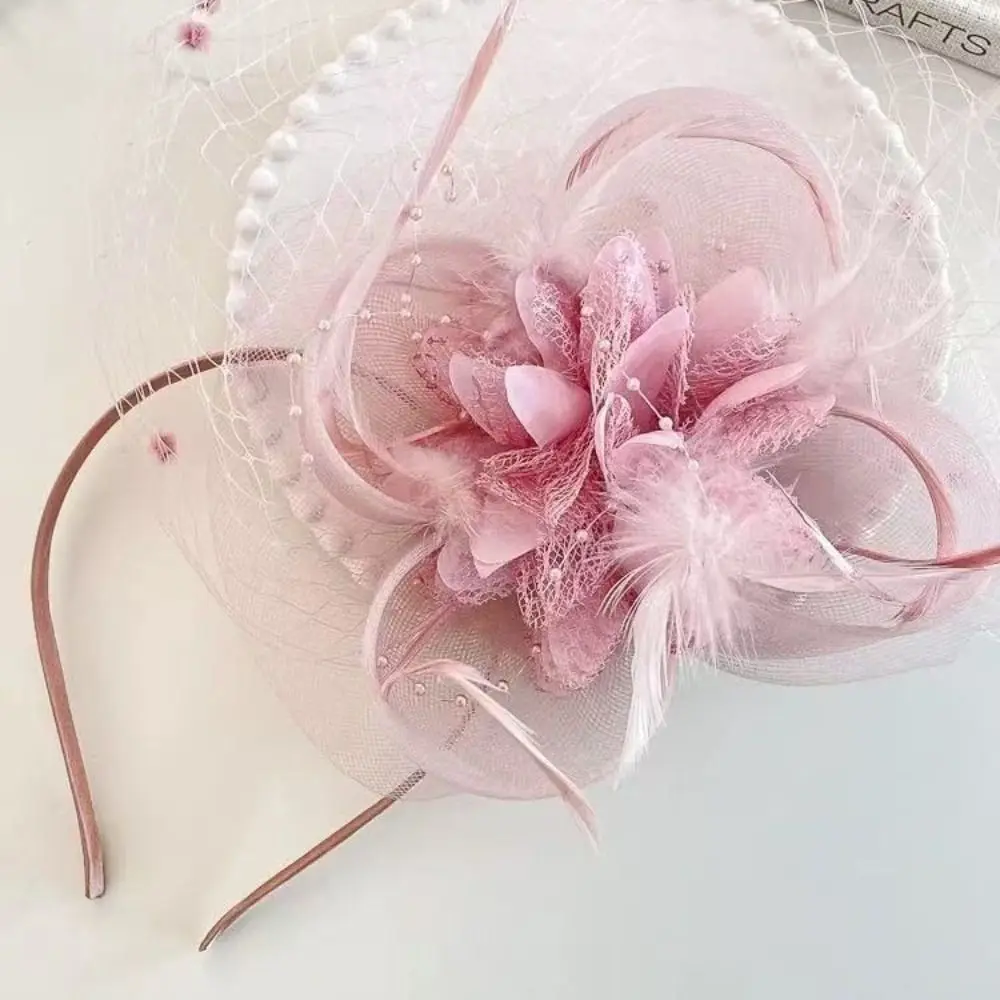 

Стильная цветочная сетка в стиле ретро, заколка для волос, шляпа, украшение для волос, аксессуары, ювелирные изделия, женские цилиндры, головной убор феи из бисера, свадьба