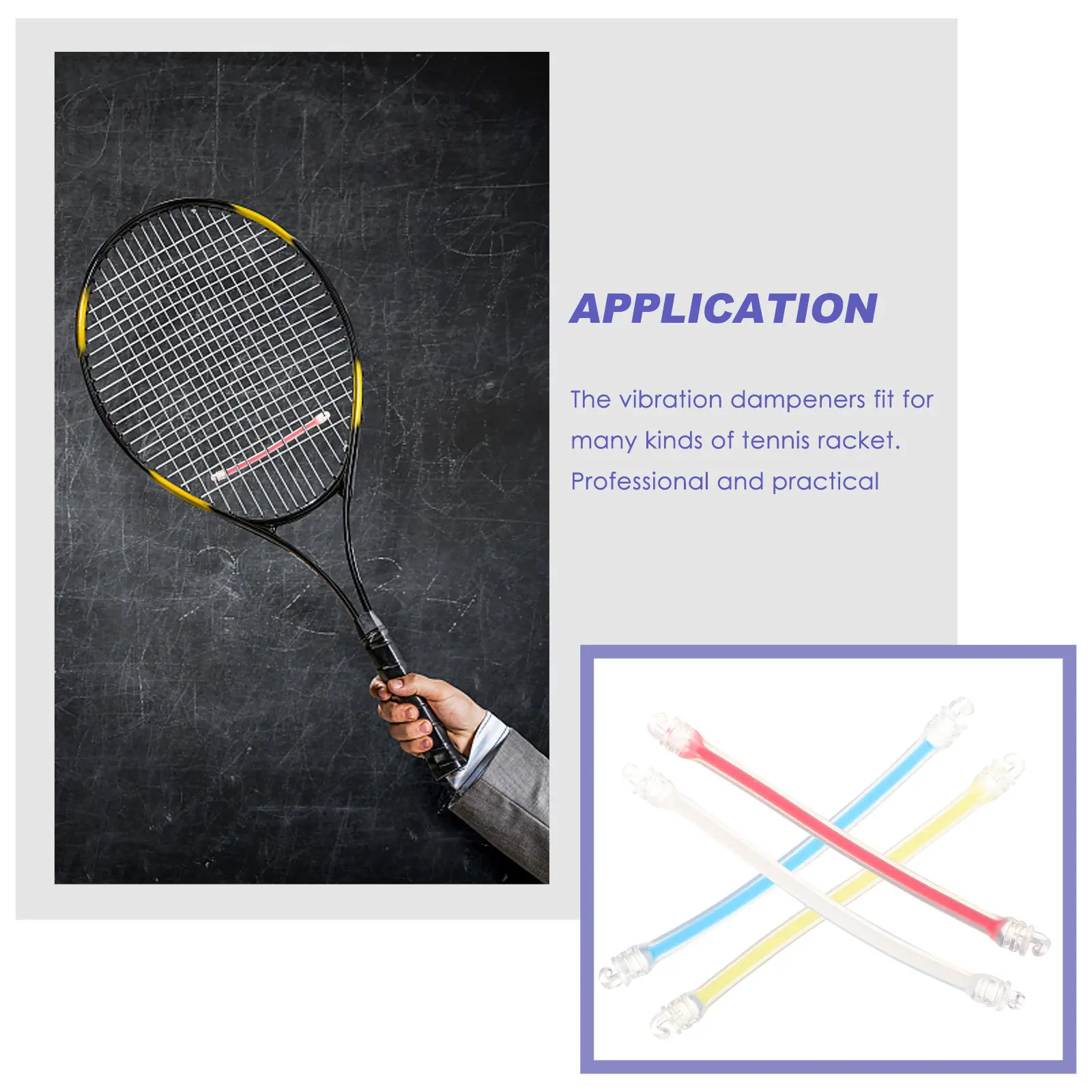 

4Pcs Tennis Racket Dampener Silicone Vibration Absorber Improved Comfort and Stability Fit All Rackets Ideal Gift for Players