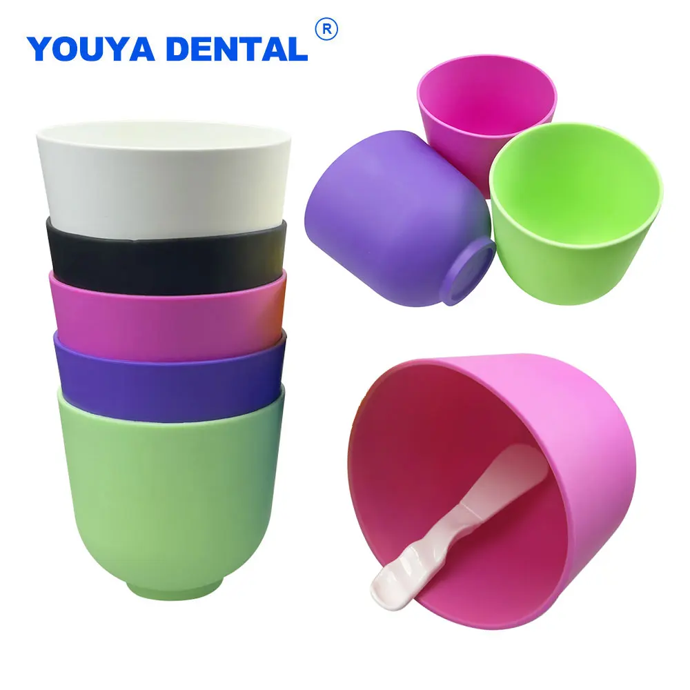 Silicone Mixing Bowl Cup Spatula for Alginate Plaster Spatula Dental Impression Material Nonstick Oral Tools Lab Instrument