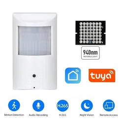 Cámara IP de seguridad inalámbrica para interiores, dispositivo de vigilancia con Audio bidireccional, WiFi, 2MP, 5MP, 940nm, IR, visión nocturna, P2P, Mini CCTV Invisible, aplicación Tuya