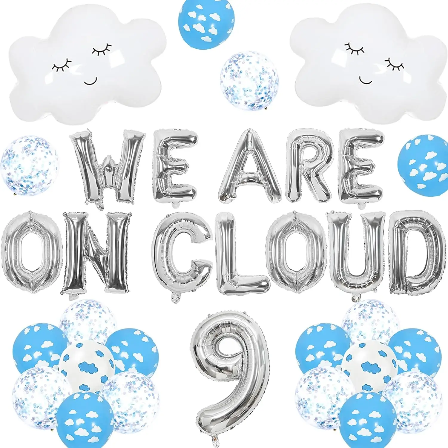 

We Are on Cloud 9 Baby Shower Decorations We're on Cloud 9 Balloon Banner Cloud Balloons Cloud Theme Birthday Party Supplies