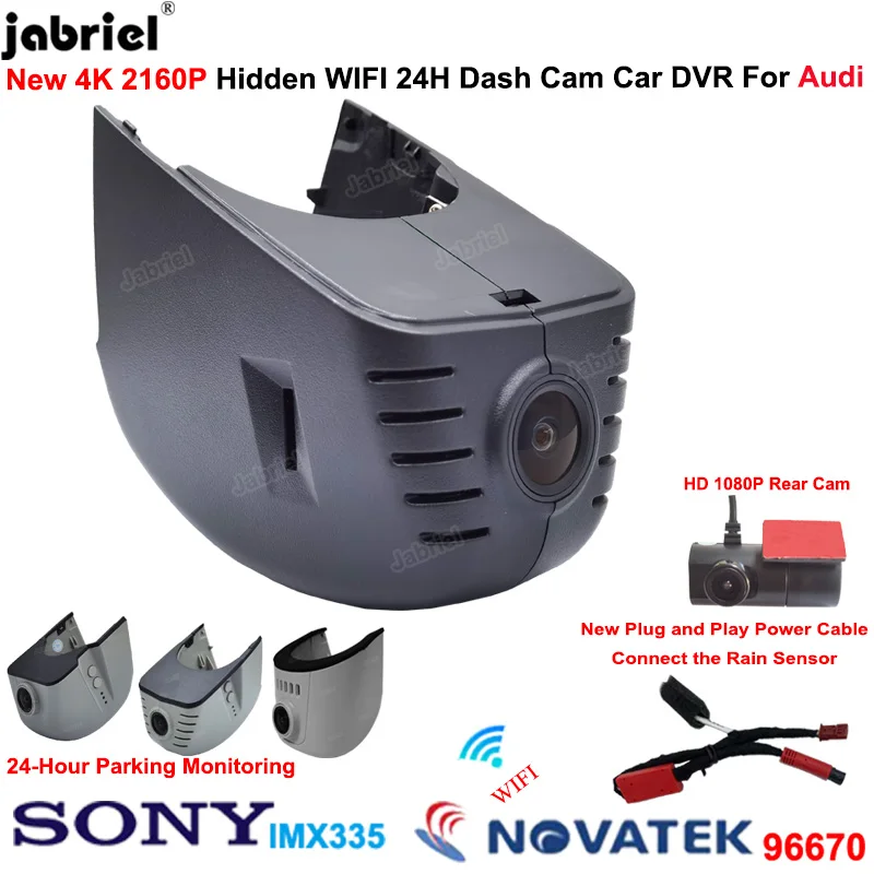 4K Car DVR Dash Cam Front and Rear Camera for Audi a4 b8 b9 a3 8v 8p a5 a7 a6 c7 tt s3 s4 s5 s6 s7 s8 q7 q5 q3 q8 rs 3 4 5 6 7