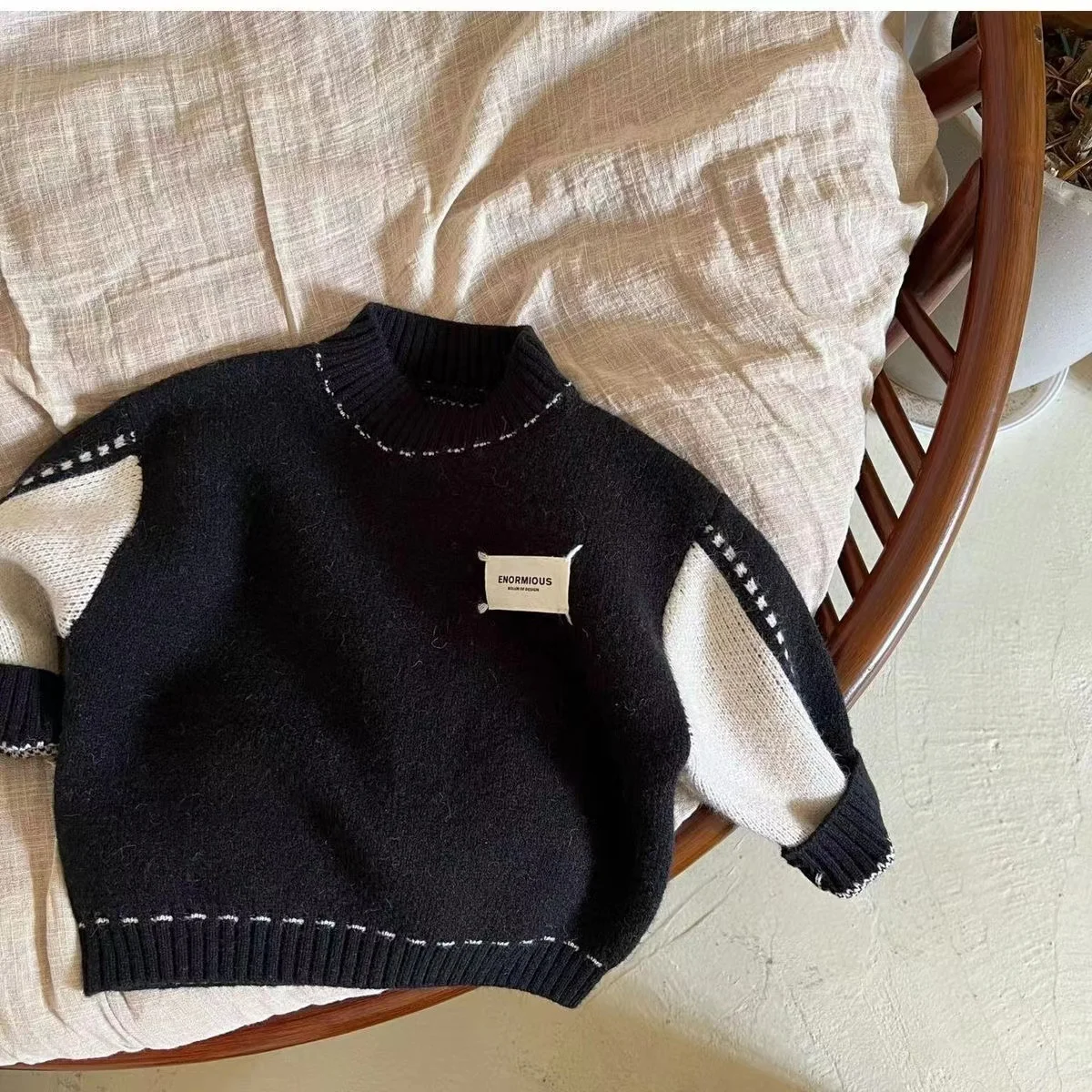 Boys Woolen Sweater Cotton Knitting 2022 Lasted Warm Thicken Velvet Winter Autumn Gift Children\'s Clothing