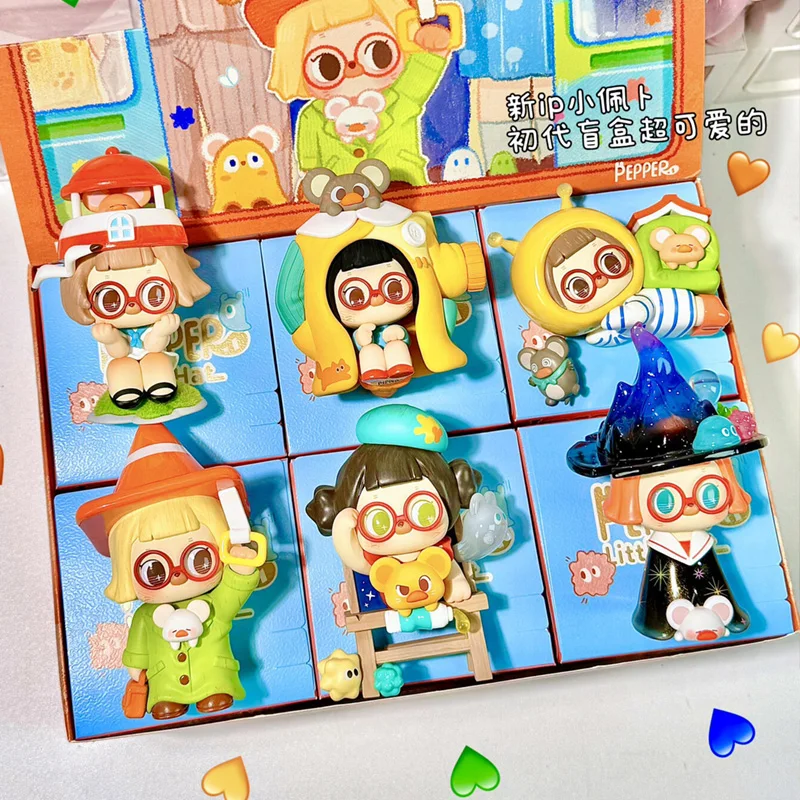 

Pepper Imaginative Little Hat Series Blind Box Kawaii Pepper Action Figure Tabletop Decoration Surprise Mystery Trendy Toy Gift