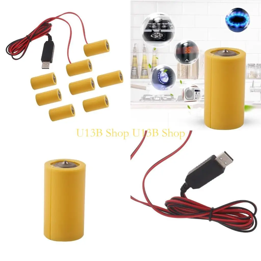 

U13B 2in1 USB Power Supply 6V C Battery Adapter Cable Replace 4x 1.5V C LR14