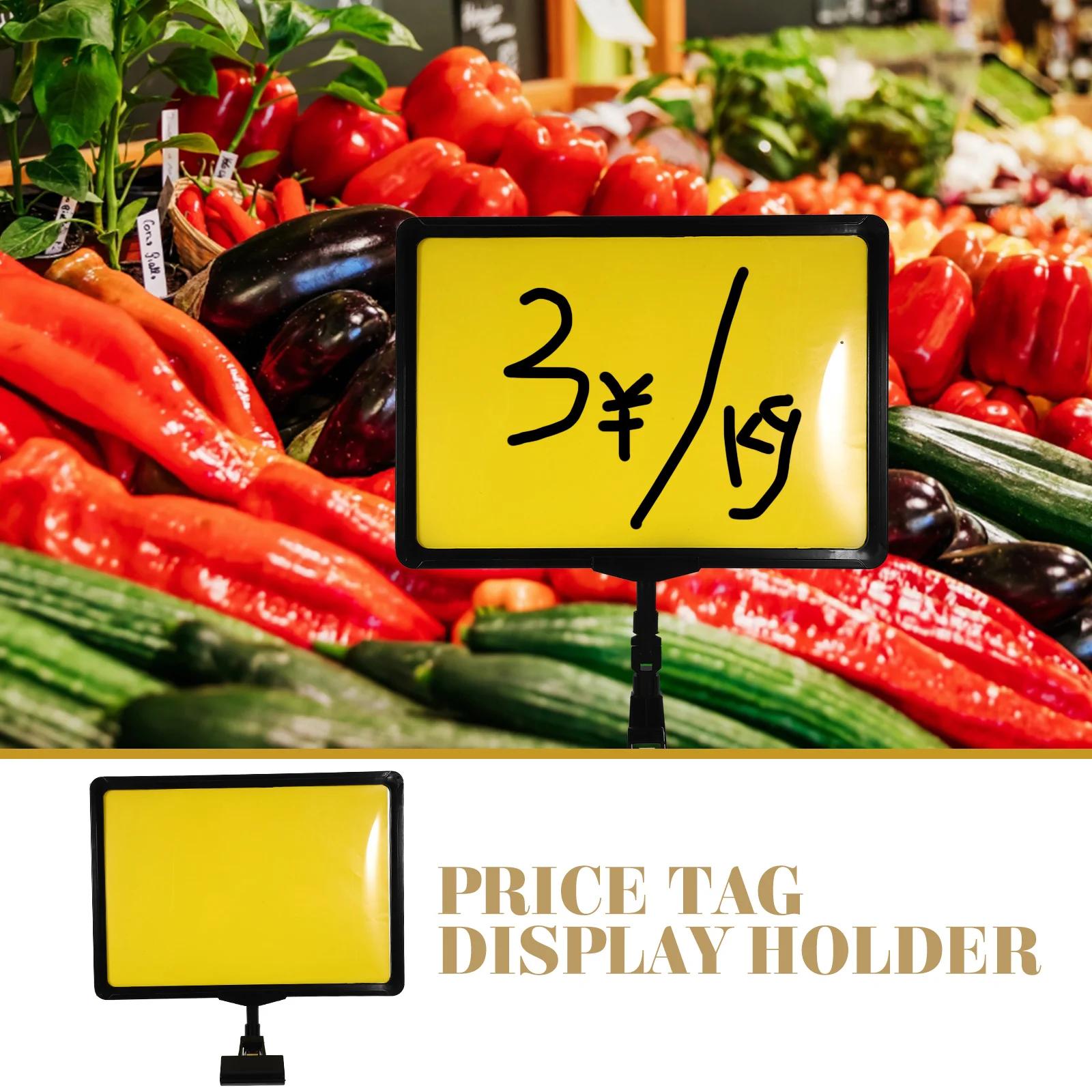 Food Sign Price Food Signs Advertising Label Rack Supermarket Vegetable Fruit Price Clamp Display Stand