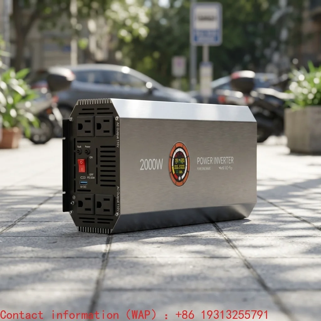 1500W String Inverter Pure Sine Wave DC AC 12/24/48V Input 110/220V/240V Output 50/60Hz Portable Car Backup Power Solar System