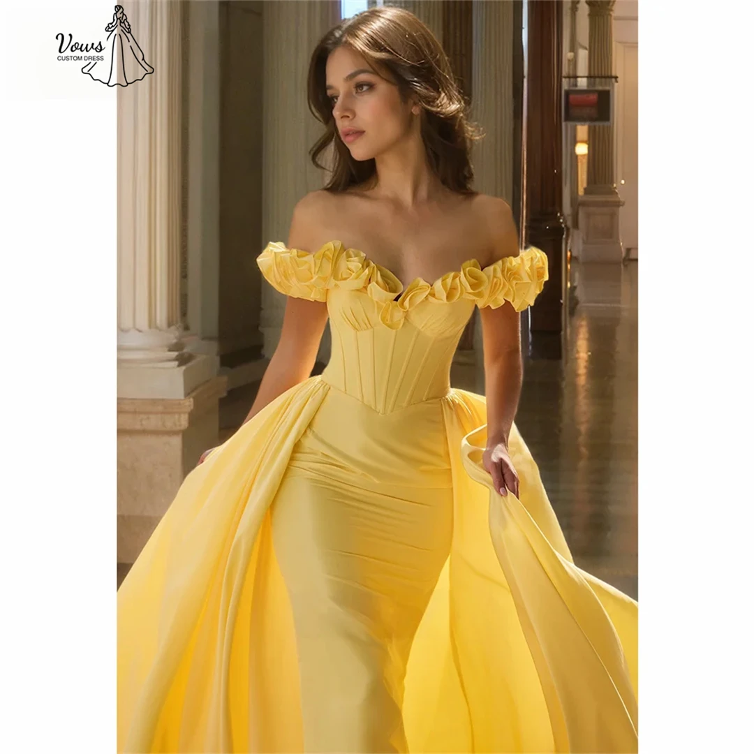 Vows Flower Evening Dresses for Special Occasions Gala Dress Custom Made Wedding Party Dress Satin Cloth Fishtail Skirt Prom