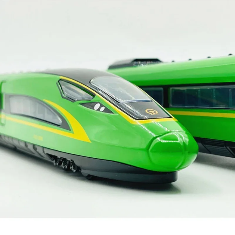 TOPMAYA 고품질 1:87 합금 이중 섹션 고속철도 모델, 시뮬레이션 된 빛과 소리 기차 장난감, 절묘한 선물, 전체