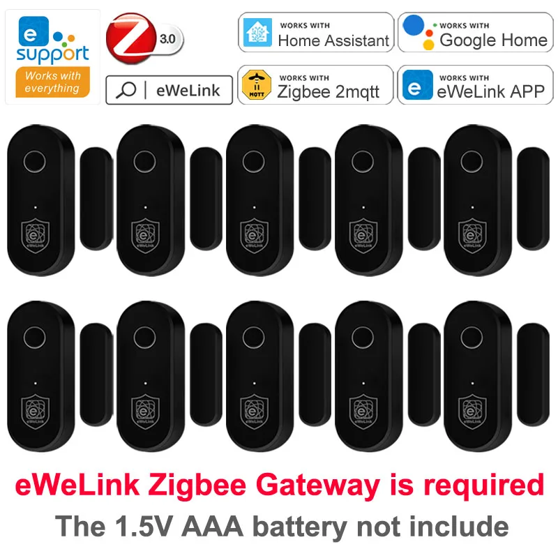 eWeLink Zigbee Door Sensor Smart Home Burglar Window Open Closed Detector Work with Zigbee 3.0 Gateway Alexa Google Alice Yandex