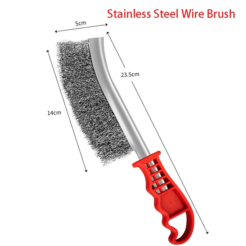 فرشاة سلك فولاذي مع مقبض فرشاة سكين صناعية من الفولاذ المقاوم للصدأ. فرشاة تنظيف فجوة المطبخ الصدأ. فرشاة خاصة للشواء #2