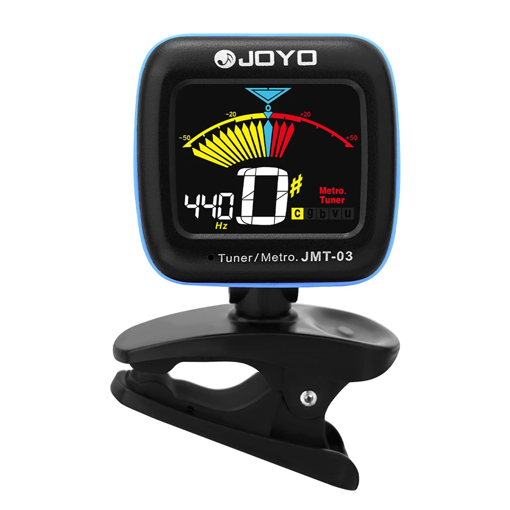 JOYO JMT-03 Guitar Tuner 360 Degree Rotatable Clip-on TAP Tempo Metronome Function Electronic Tuner for Guitar Bass Ukulele