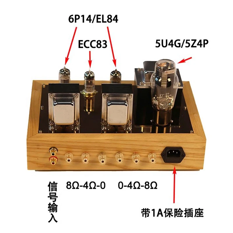 12AX7 ECC83 Push 6P14 EL84 Vacuum tube Amplifier 4W+4W Class A Amp 5U4G Rectificat Handicraft Welding Power Amplifier Audio