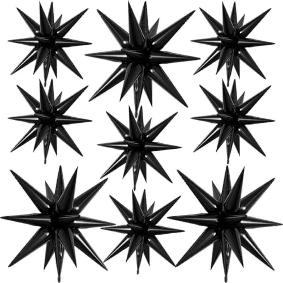 

9Pcs Star Balloons, Large Explosion Star Foil Balloons, Metallic Mylar Spike Balloon for Birthday Wedding Anniversary New Year