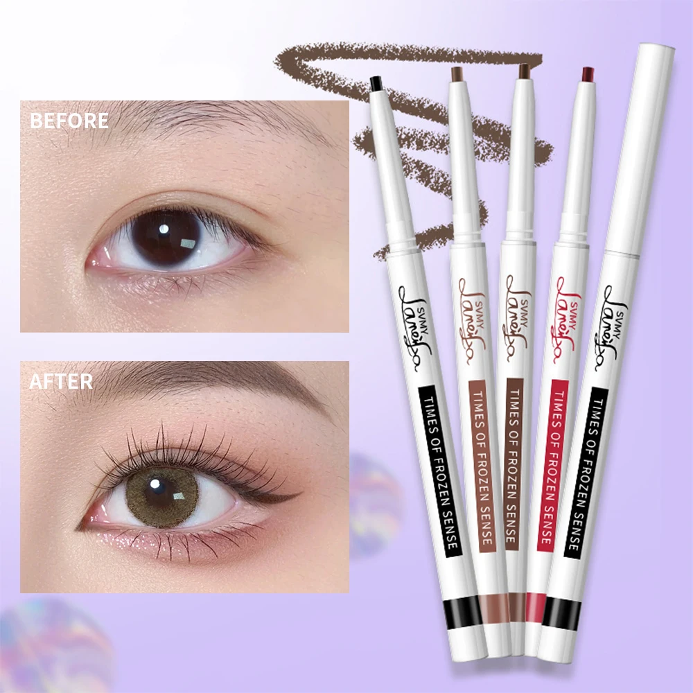 Matte Eyeliner Pen Smooth Waterproof Sweatproof Not Faint Lasting Natural Lines Eyeliner Pencil for Beginners Black Brown Color