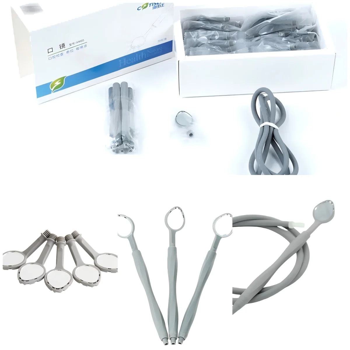 

50pcs Disposable Mouth Mirror with Suction Dental Mirror Suction Tip Intraoral Mirror for Examination and Moisture Control