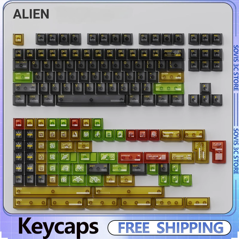 

Набор кейкапов с тематикой монстров, 182 клавиши, PBT, профиль Cherry, 1.7 мм, для механических клавиатур, игровые аксессуары