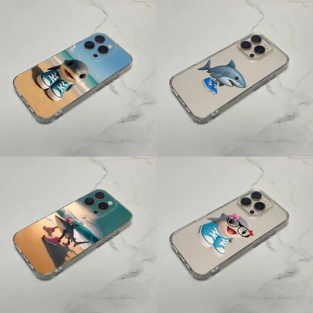 

Italian Brainrot Tralalero Tralala Shark Phone Case For iPhone 17,16,15,14,13,12,11 Plus,Pro,Max,Plus,E,SE4,Mini Transparent Box