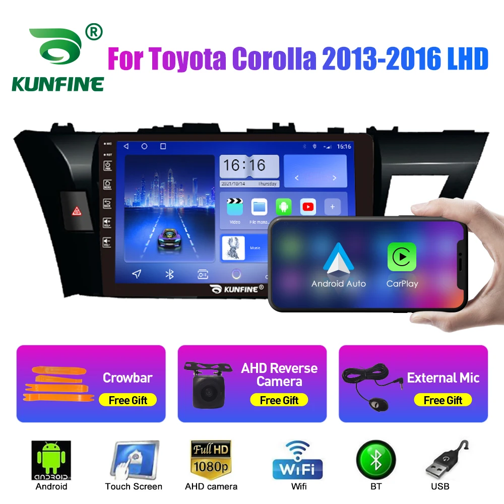 10.33 Inch Car Radio For Toyota Corolla 13-16LHD 2Din Android Octa Core Car Stereo DVD GPS Navigation Player QLED Screen Carplay