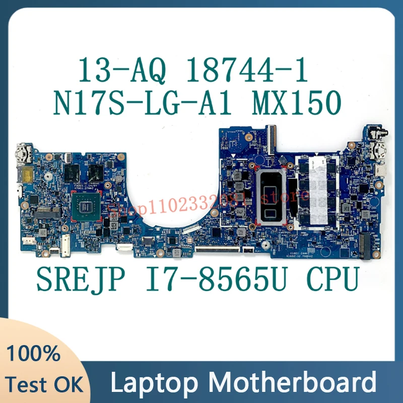 

For HP 448.0G904.0011 Mainbord 13-AQ 13T-AQ Laptop Motherboard 18744-1 W/ SREJP I7-8565U CPU N17S-LG-A1 MX150 100%Full Tested OK