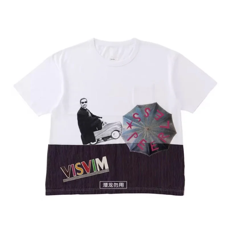 

VISVIM WMV 20SS JUMBO Striped Ancient Cloth Short Sleeve Egyptian Cotton Ancient Cloth Splicing T