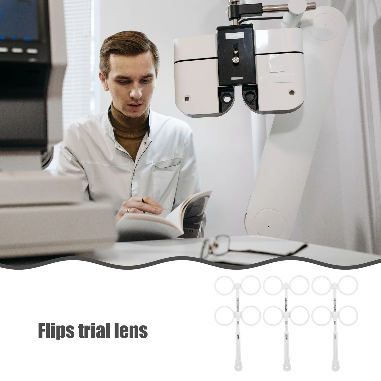 

3 Pcs Amblyopia Training Shot Optometry Equipment Lens Kit Flippers Optical Eyeglass Test Adjustable