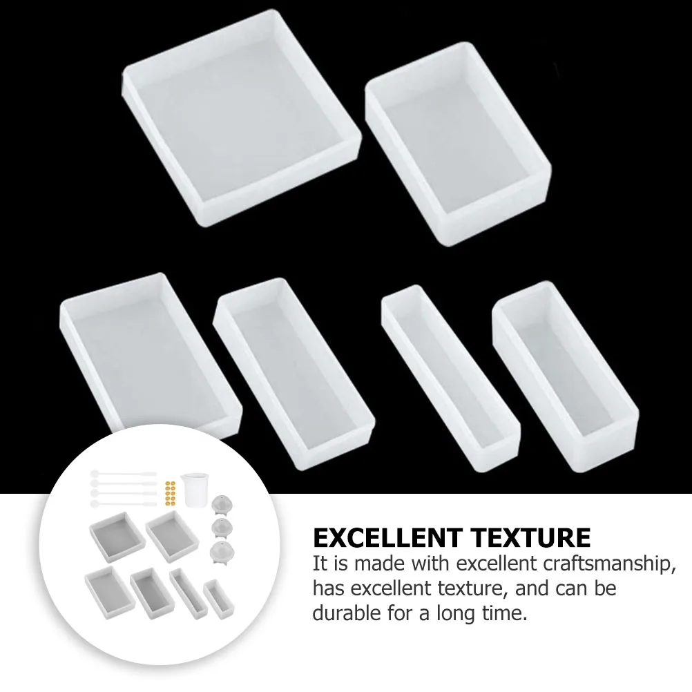 

1Set Universal DIY Crystal Epoxy Tool Kit Silicone Molds Cube Shape Easy Store Durable Transparent Practical Glue Drop Mold