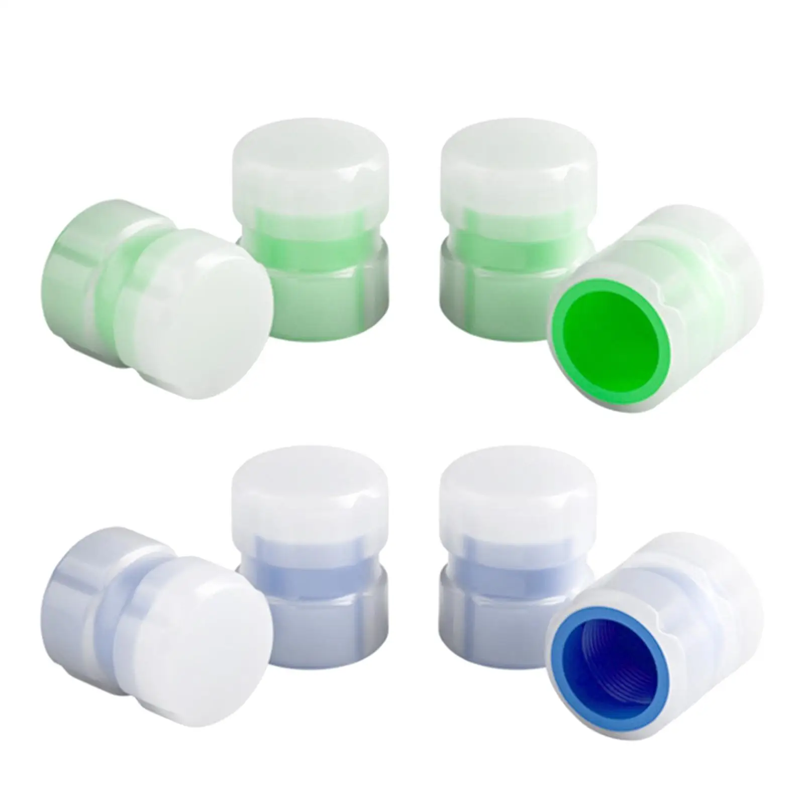 4x Auto Tire Valve Stem Caps, Glow The Dark Wheel Valve Stem Cap for Cars Trucks