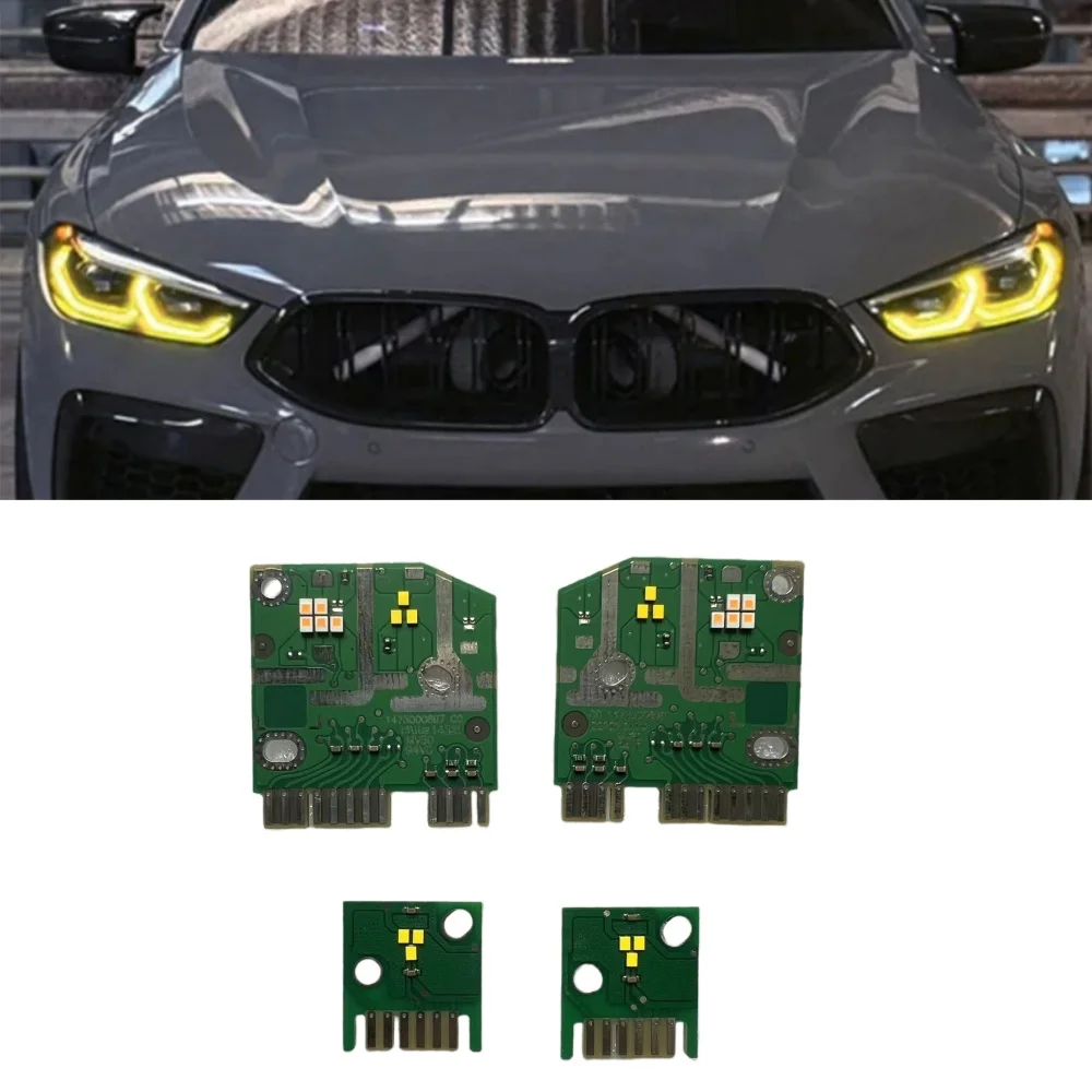 A Pair Headlight DRL Module LED Module Lemon Yellow 63119498647 63119498648 For BMW G14 G15 G16 M8 F91 F92 840i 2019 2020