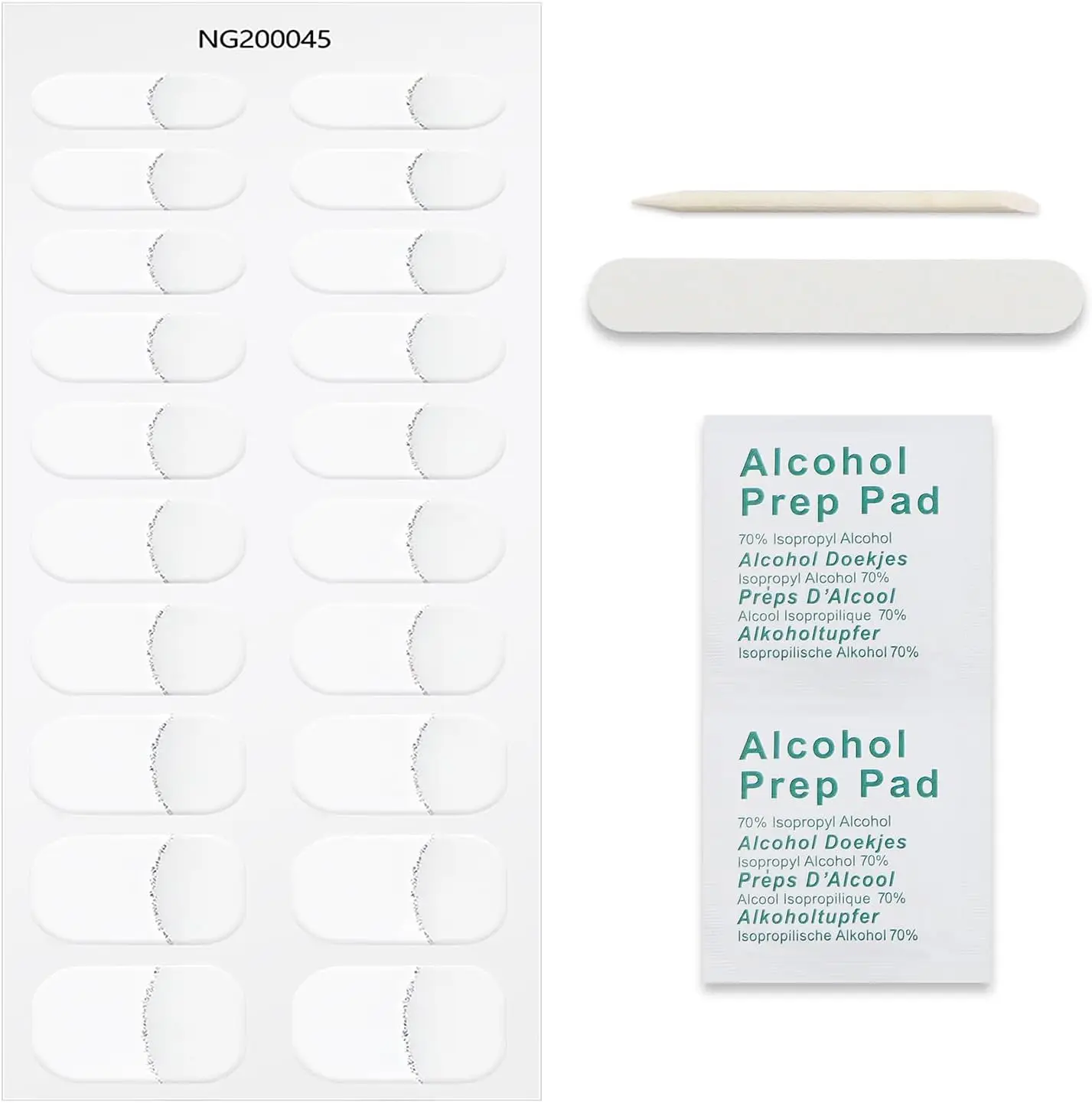 Adesivi per unghie in gel bianco con punta francese - Strisce semicurate trasparenti per nail art UV/LED