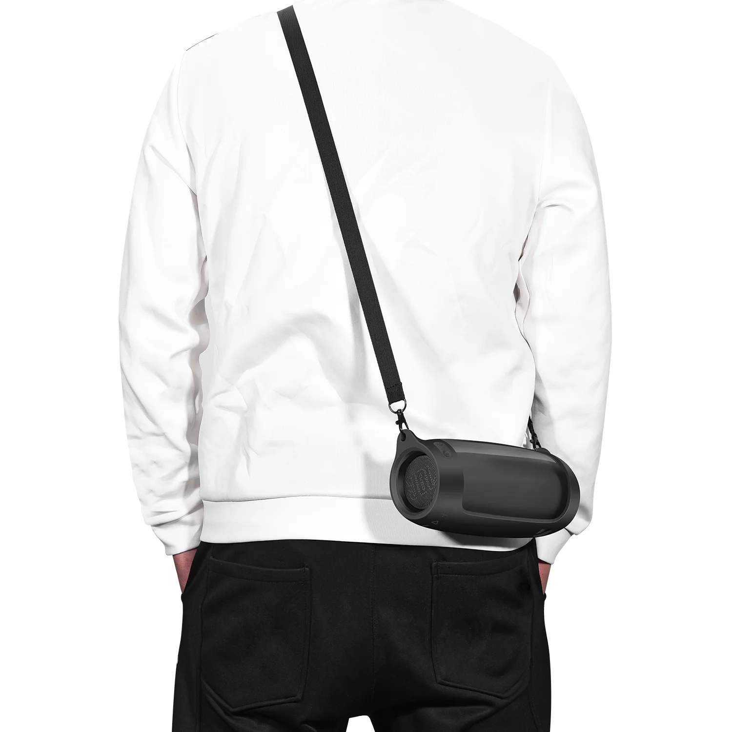 A69Z For  Pulse 4 Silicone Protective Sleeve Portable Bluetooth Speaker Silicone Protective Shell With Shoulder Strap