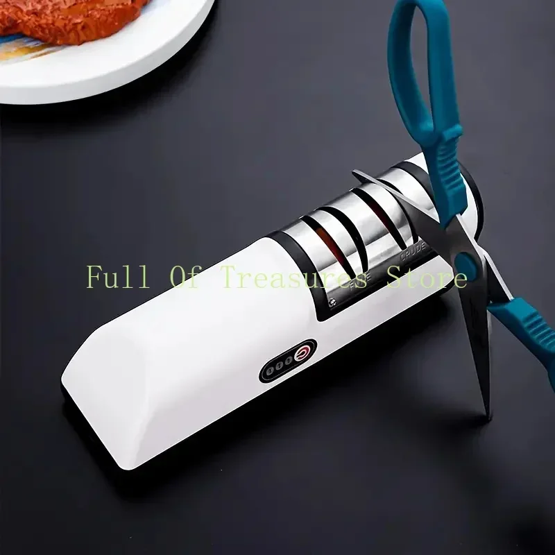 1pc Fully Automatic Electric Knife Sharpener Fast And Efficient Kitchen Gadget For Sharpening Knives Kitchen Accessories