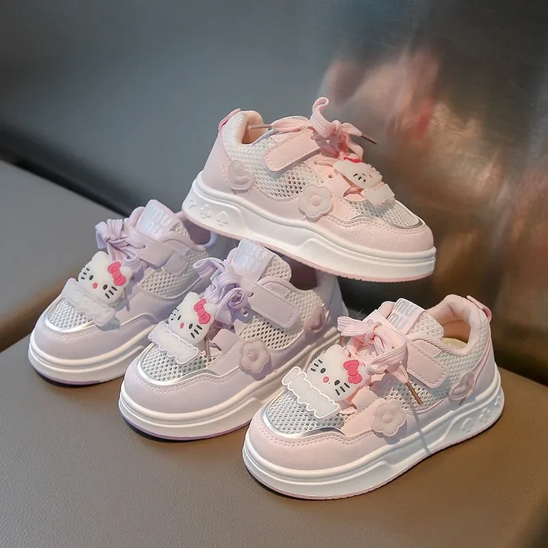 

Disney Hello Kitty Running Sneakers Child Walking Shoes Girls Casual Shoes New Style Spring Autumn Kawaii Fashion Board Shoes