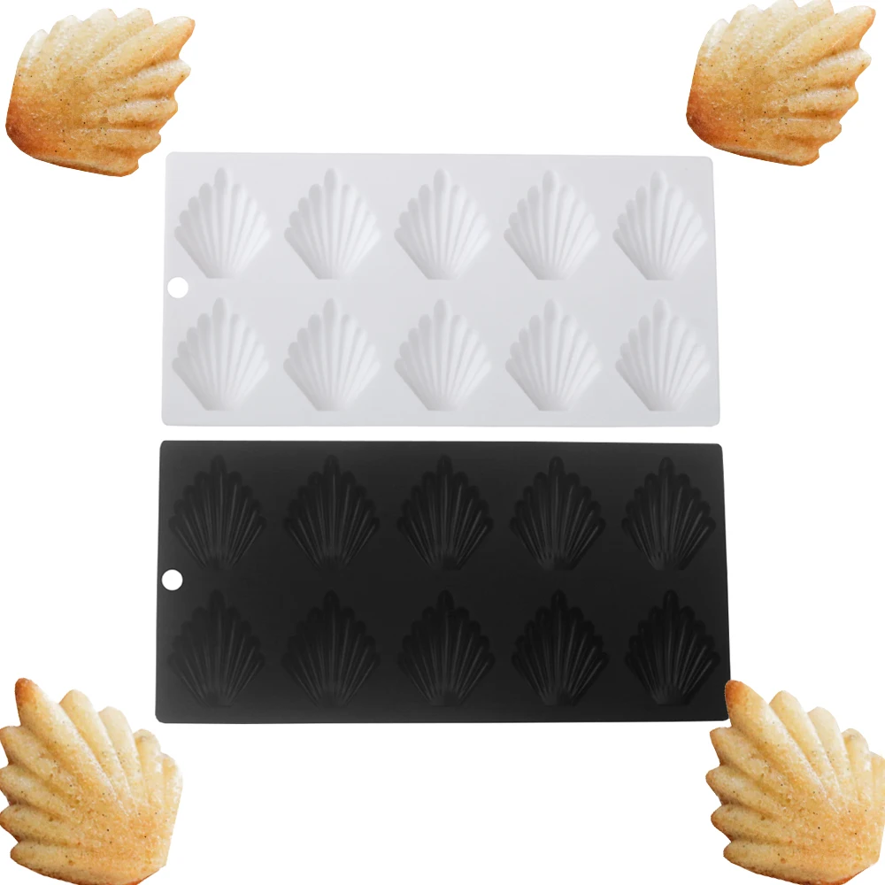 10-Hohlraum-Shell-Mousse-Silikonform Madeleine-Kuchenform zum Selbermachen, französisches Gebäck, Backform