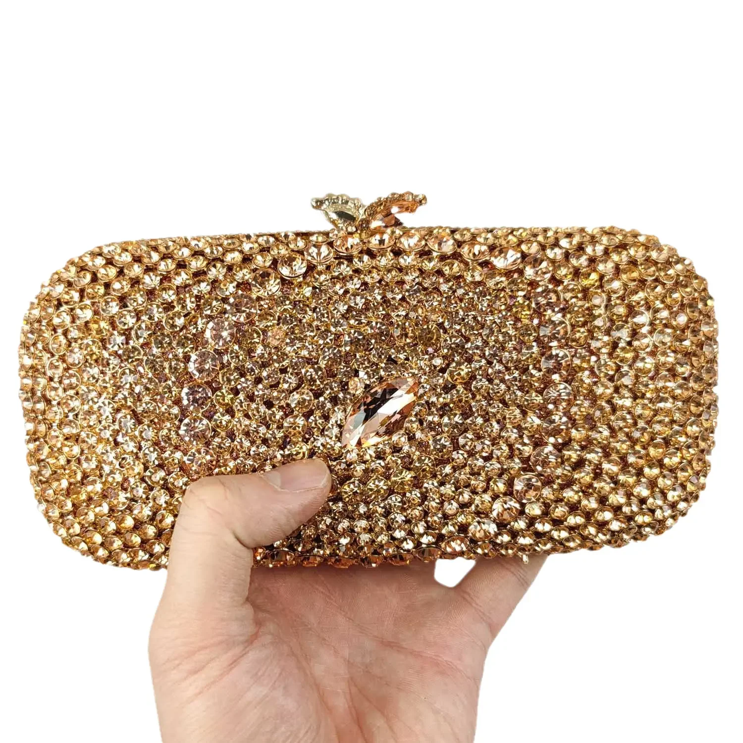 Boutique De FGG Luxury Rhinestone Clutch Bags for Women, Fancy Crystal Clutch Purses for Evening Party, Bridal Wedding Handbags view 2