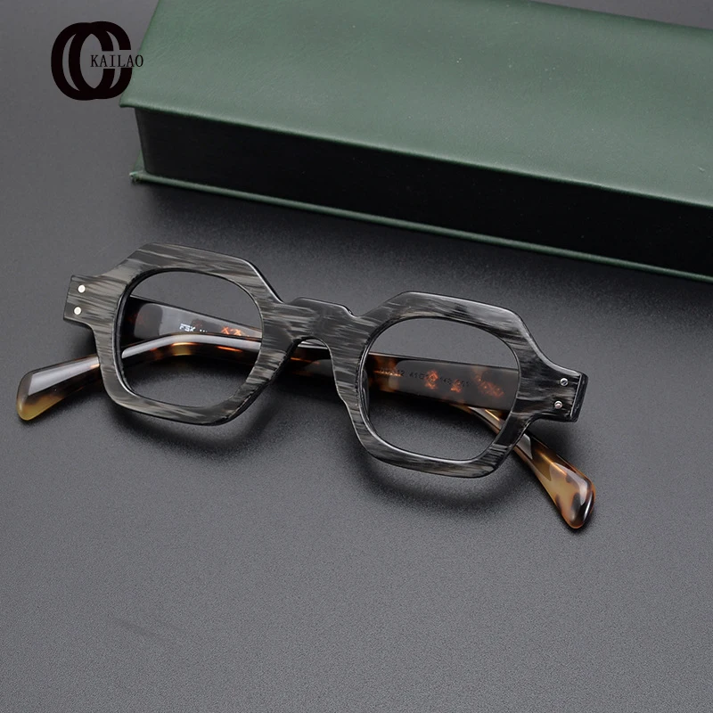 2024 New 202312  Acetate polygon Eyeglass Frame Men And Women High Quality Fashion Designer Individuation Retro Glasses